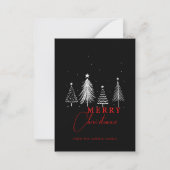 Carte De Correspondance Simple Elegant Christmas Pine Tree Black Mini  (Devant)