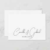 Carte De Correspondance Simple Elegant Couple Names Script Monogramme (Devant / Derrière)