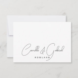 Carte De Correspondance Simple Elegant Couple Names Script Monogramme