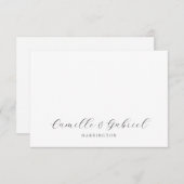Carte De Correspondance Simple Elegant Couple Names Script Monogramme (Devant / Derrière)