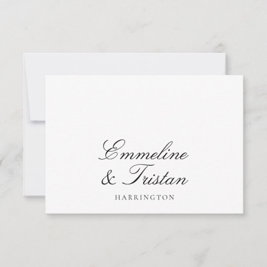 Carte De Correspondance Simple Elegant Couple Names Script Monogramme (Devant)