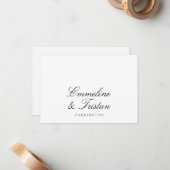 Carte De Correspondance Simple Elegant Couple Names Script Monogramme (Devant/Arrière en situation)