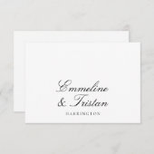 Carte De Correspondance Simple Elegant Couple Names Script Monogramme (Devant / Derrière)