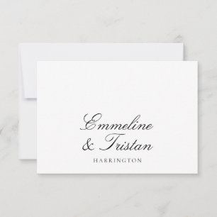 Carte De Correspondance Simple Elegant Couple Names Script Monogramme