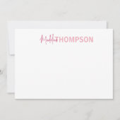 Carte De Correspondance Simple Elegant Girl Blush Pink Nom (Devant)