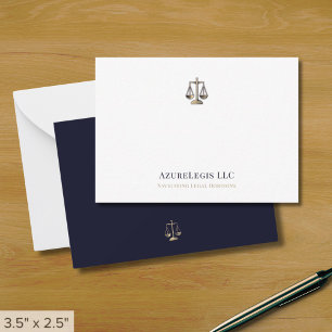 Carte De Correspondance Simple Elegant Justice Scale Legal