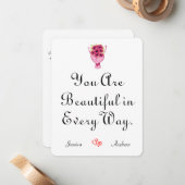 Carte De Correspondance simple élégant mignon valentin, Doux pour Couple (Devant/Arrière en situation)