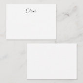 Carte De Correspondance Simple élégant Nom unique noir et blanc (Devant / Derrière)