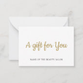 Carte De Correspondance Simple Elegant White Faux Gold Beauty Gift card (Devant)