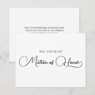 Carte De Correspondance Simple élégante matron de texte d'honneur