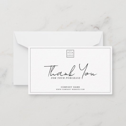 Carte De Correspondance Simple Entreprise Logo Promo Code Merci (Devant)