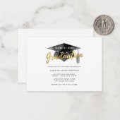 Carte De Correspondance Simple Grad Minimalist Graduation Party (Devant/Arrière en situation)