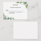 Carte De Correspondance Simple Greenery Eucalyptus Wedding RSVP Card (Devant / Derrière)