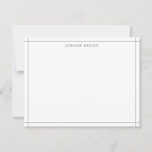 Carte De Correspondance Simple Gris Clair Géométrique Moderne Professionne (Devant)