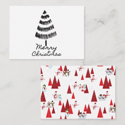 Carte De Correspondance Simple Joyeux Noël (Devant / Derrière)