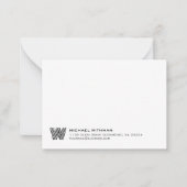 Carte De Correspondance Simple Lines Monogram Initial Name Classic Black (Devant)