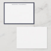 Carte De Correspondance Simple marine bleu blanc professionnel (Devant / Derrière)