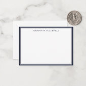 Carte De Correspondance Simple marine bleu blanc professionnel (Devant/Arrière en situation)