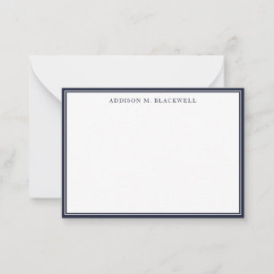 Carte De Correspondance Simple marine bleu blanc professionnel