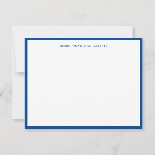 Carte De Correspondance Simple Marine Bleu Professionnel Moderne Bordure é (Devant)