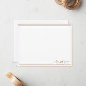 Carte De Correspondance Simple Marron Moderne Écriture Professionnelle (Devant/Arrière en situation)