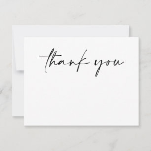 Carte De Correspondance Simple Merci Minimaliste Moderne Noir et Blanc