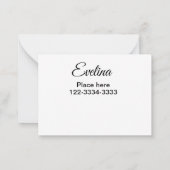 Carte De Correspondance Simple minimum ajouter votre nom texte place ville (Dos)