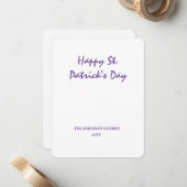 Carte De Correspondance simple minimum ajouter votre texte st. patricks da (Devant/Arrière en situation)