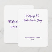 Carte De Correspondance simple minimum ajouter votre texte st. patricks da (Devant / Derrière)