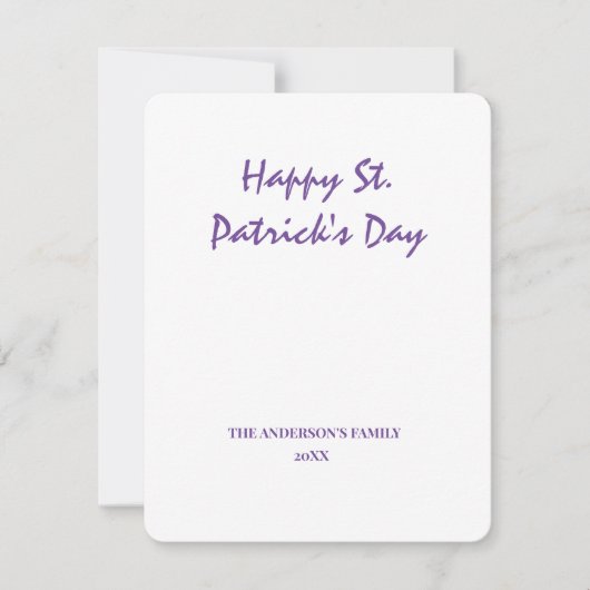 Carte De Correspondance simple minimum ajouter votre texte st. patricks da (Devant)