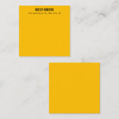 Carte De Correspondance Simple Modern Plain Professional Amber Yellow (Devant / Derrière)