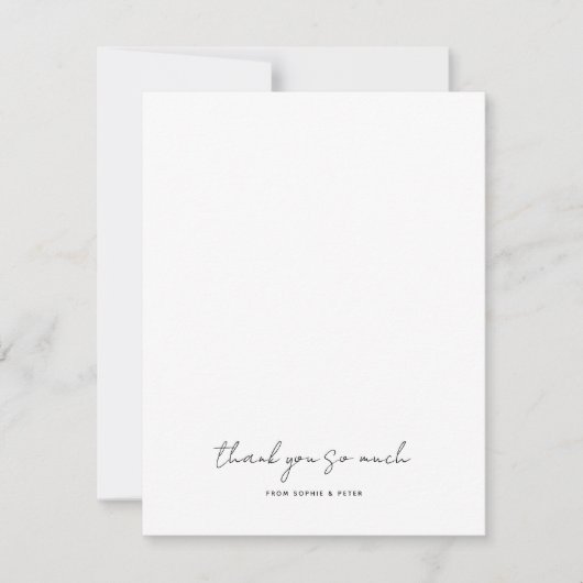 Carte De Correspondance Simple Modern Wedding Thank you  (Devant)