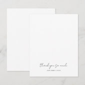 Carte De Correspondance Simple Modern Wedding Thank you  (Devant / Derrière)