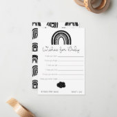 Carte De Correspondance Simple moderne Black White Rainbow Wings pour bébé (Devant/Arrière en situation)