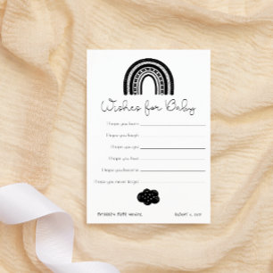 Carte De Correspondance Simple moderne Black White Rainbow Wings pour bébé