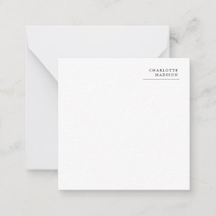 Carte De Correspondance Simple moderne blanc tendance minimaliste plat