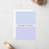 Carte De Correspondance Simple moderne bleu clair et Lavender Professional (Devant/Arrière en situation)