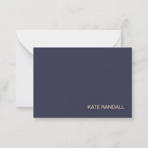 Carte De Correspondance Simple moderne bleu marine