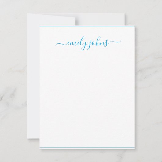 Carte De Correspondance Simple moderne bleu marine Script professionnel (Devant)