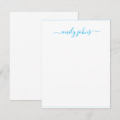 Carte De Correspondance Simple moderne bleu marine Script professionnel (Devant / Derrière)