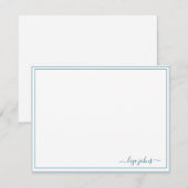 Carte De Correspondance Simple Moderne Bleu Script Professionnel (Devant / Derrière)
