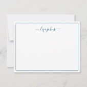 Carte De Correspondance Simple Moderne Bleu Script Professionnel  (Devant)