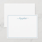 Carte De Correspondance Simple Moderne Bleu Script Professionnel (Devant / Derrière)