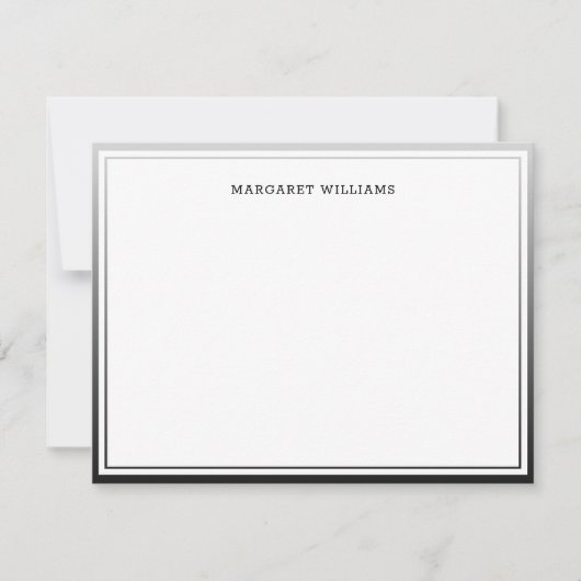 Carte De Correspondance Simple Moderne Bordure Ombrée Noir Professionnel (Devant)