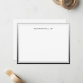 Carte De Correspondance Simple Moderne Bordure Ombrée Noir Professionnel (Devant/Arrière en situation)