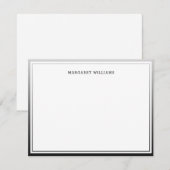 Carte De Correspondance Simple Moderne Bordure Ombrée Noir Professionnel (Devant / Derrière)