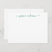 Carte De Correspondance Simple moderne classique Forêt foncée Script vert (Devant / Derrière)