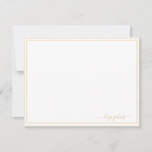 Carte De Correspondance Simple Moderne Écriture Dorée Professionnelle (Devant)