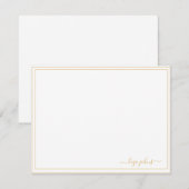 Carte De Correspondance Simple Moderne Écriture Dorée Professionnelle (Devant / Derrière)
