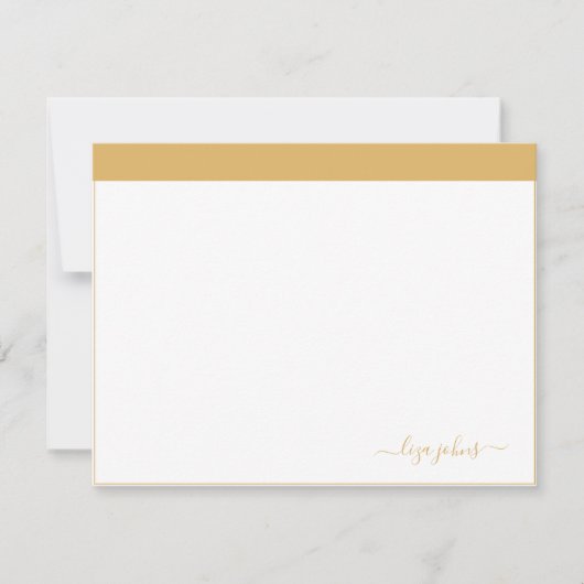 Carte De Correspondance Simple Moderne Écriture Professionnelle Dorée (Devant)
